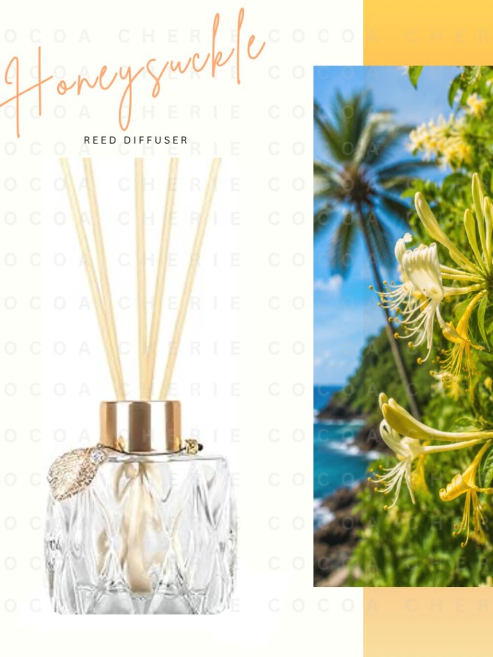 Honeysuckle Reed Diffuser 4 oz | Soft Floral Home Fragrance